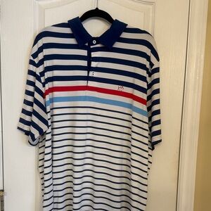 Southern Tide Striped Polo Shirt - Blue, White, Red